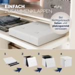 Taburet pliabil cu spatiu de depozitare, din piele ecologică, alb, 40l, 38x38x38cm, Casaria® - imagine 9