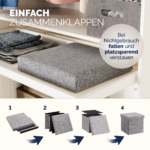 Taburet pliabil cu spatiu de depozitare, gri, 40l, 38x38x38cm, Casaria® - imagine 10