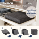 Set 2 taburete pliabile cu spatiu de depozitare, gri inchis, 40l, 38x38x38cm, Casaria® - imagine 9