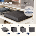 Taburet pliabil cu spatiu de depozitare, gri inchis, 40l, 38x38x38cm, Casaria® - imagine 10