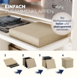 Taburet pliabil cu spatiu de depozitare, bej, 40l, 38x38x38cm, Casaria® - imagine 10