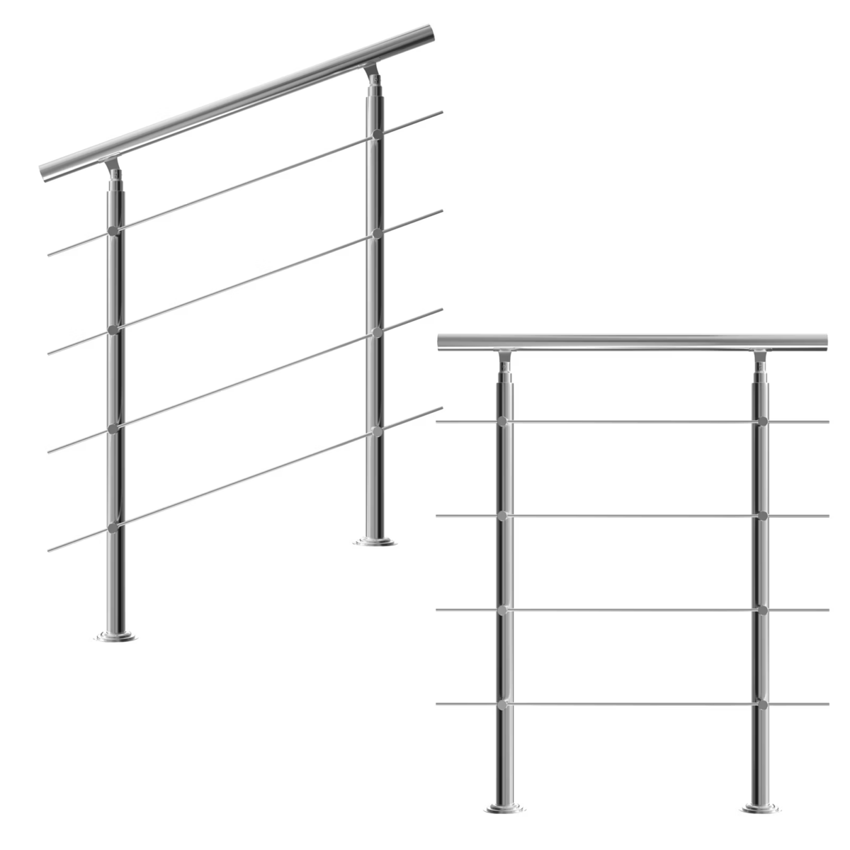 Balustradă pentru scară, oțel inoxidabil, 100cm, 4 bare, Monzana® - imagine 2