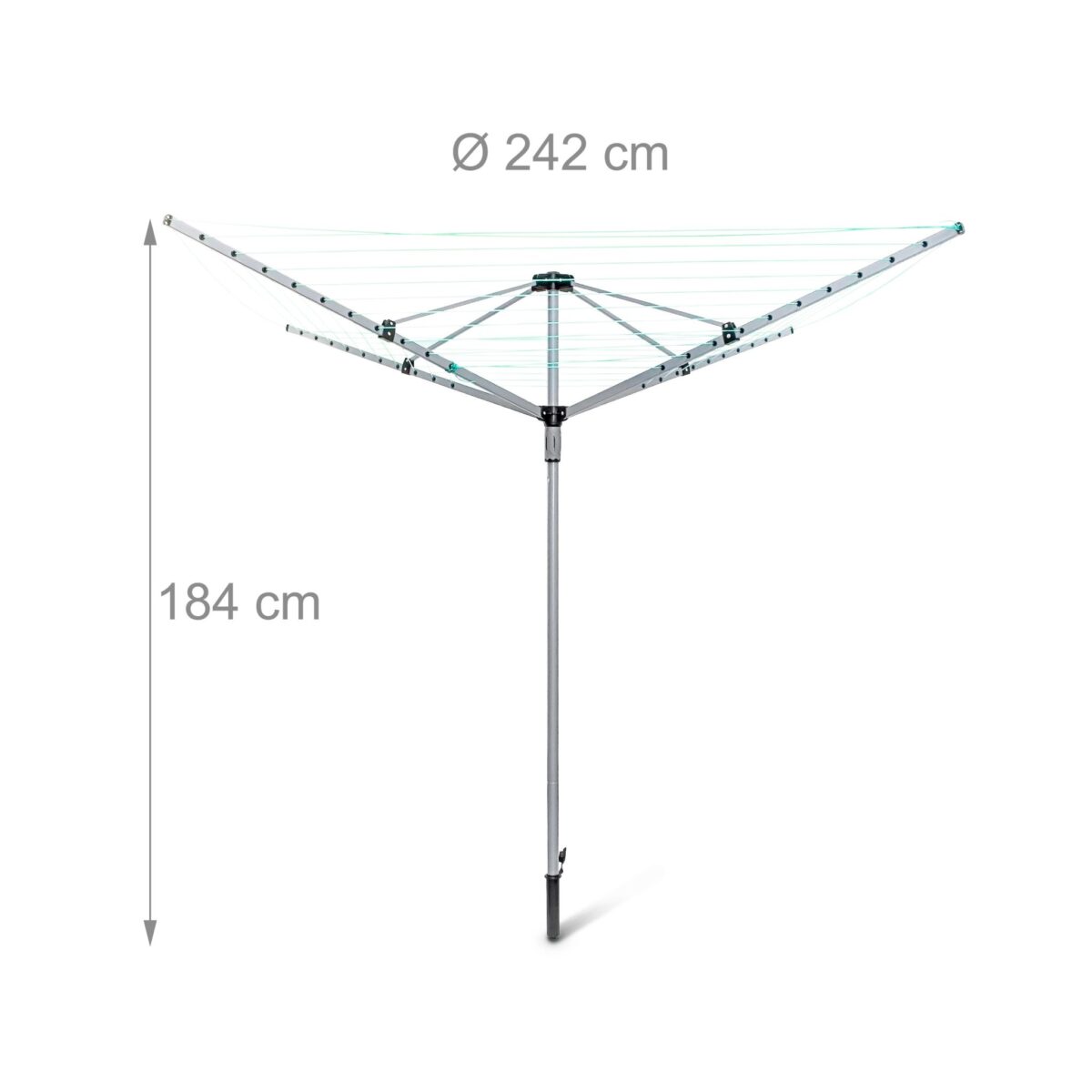 Uscator rufe XXL de exterior curte si gradina, otel, rotativ, pliabil 49 m,Relaxxdays - imagine 4