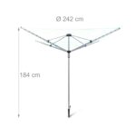Uscator rufe XXL de exterior curte si gradina, otel, rotativ, pliabil 49 m,Relaxxdays - imagine 4