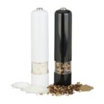 Set 2 rasnite electrice, cu LED, sare & piper, 22 x 5 x 5 cm, Relaxdays