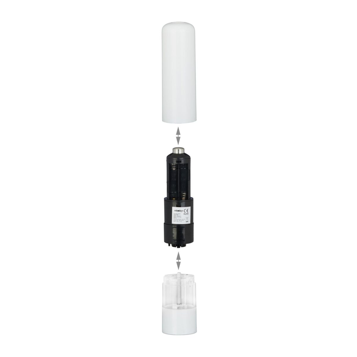 Set 2 rasnite electrice, cu LED, sare & piper, 22 x 5 x 5 cm, Relaxdays - imagine 6