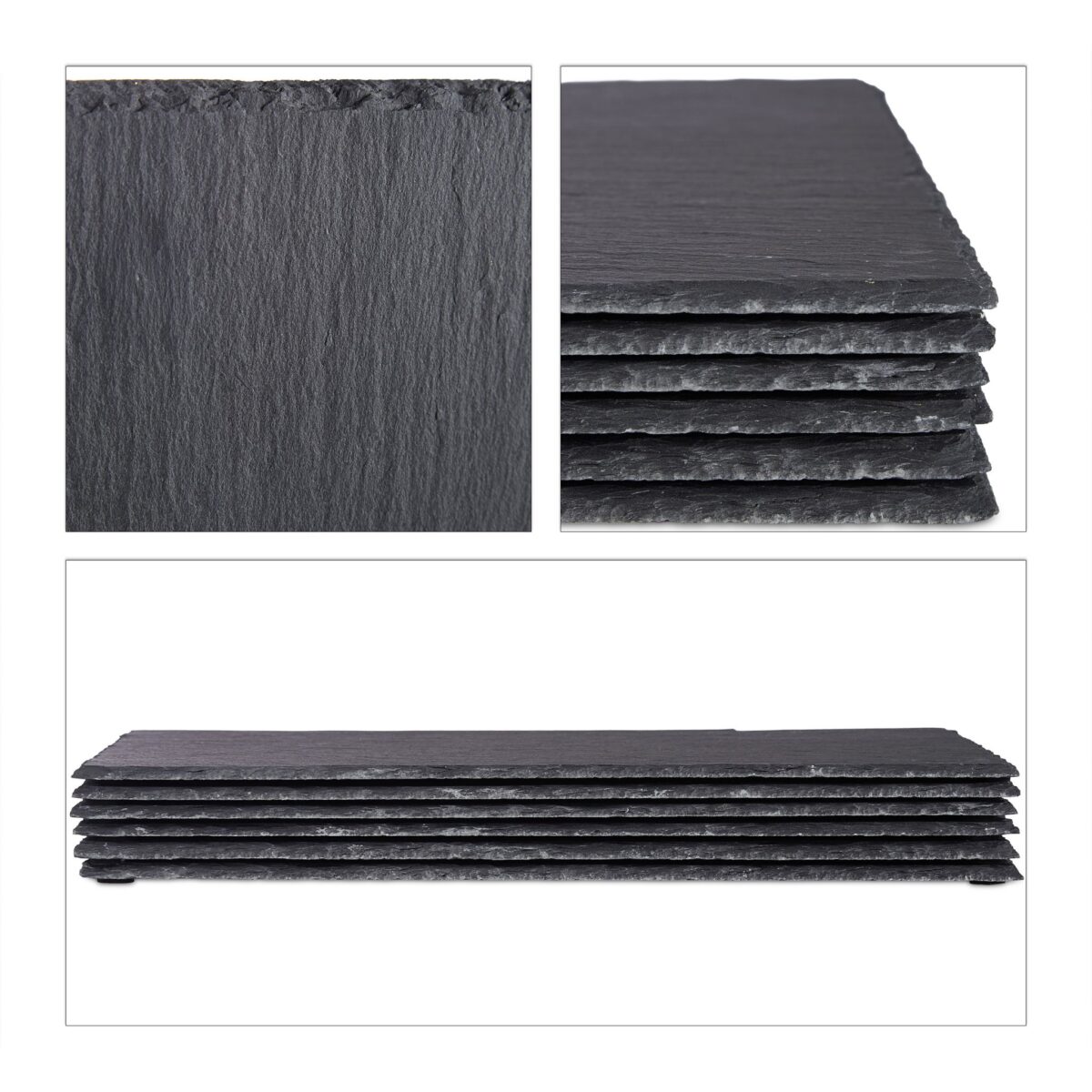 Set 6 platouri ardezie, 30x40 cm, Relaxdays - imagine 7