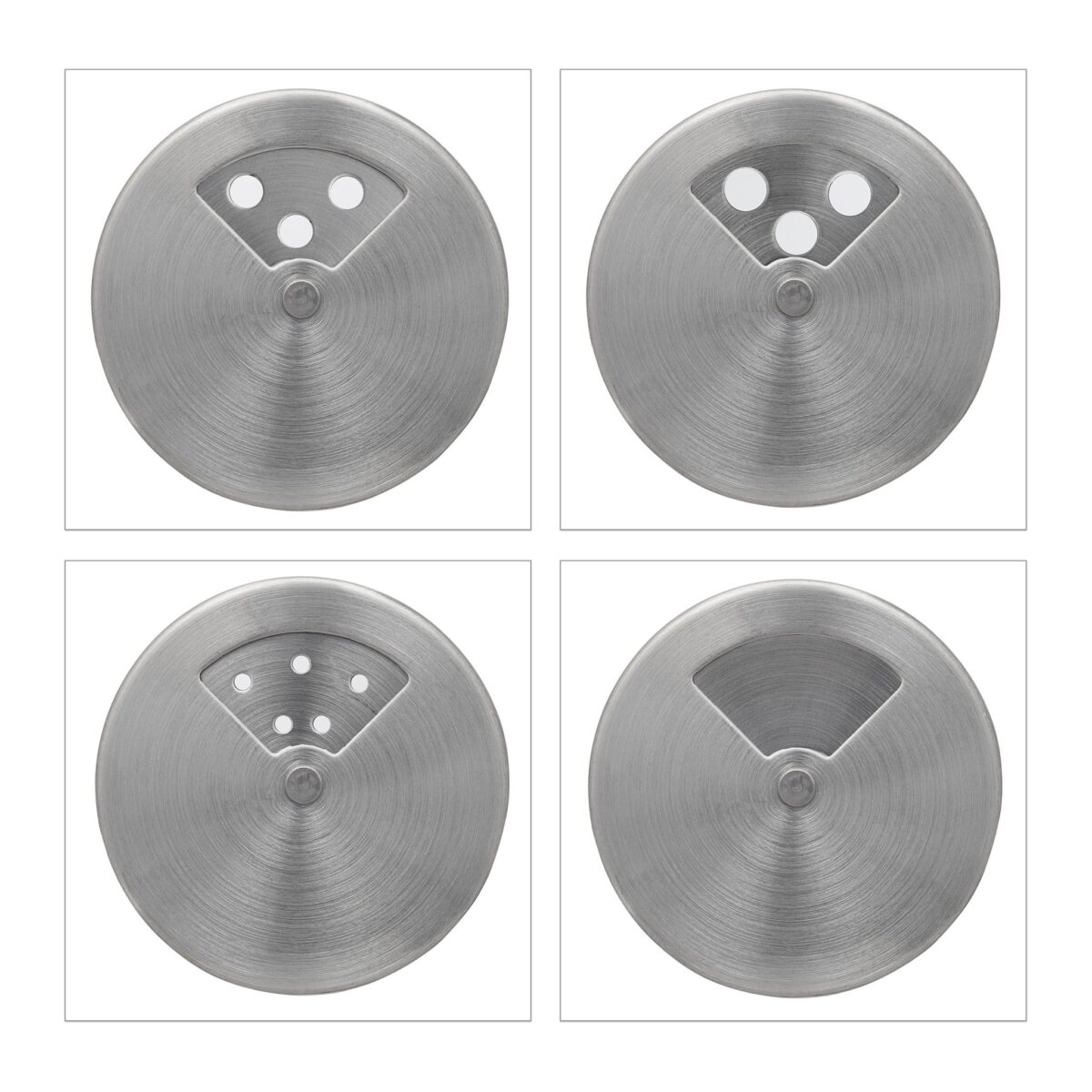 Set 12 recipiente pentru condimente, rotunde, transparente, Relaxdays - imagine 6