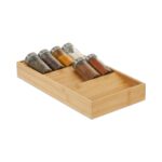 Organizator condimente din bambus, 5 x 20 x 38 cm, Relaxdays
