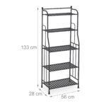 Etajera Metalica cu 5 Rafturi – Design Elegant, Fara Gaurire, pentru Baie, Bucatarie sau Living, negru, Relaxdays - imagine 3