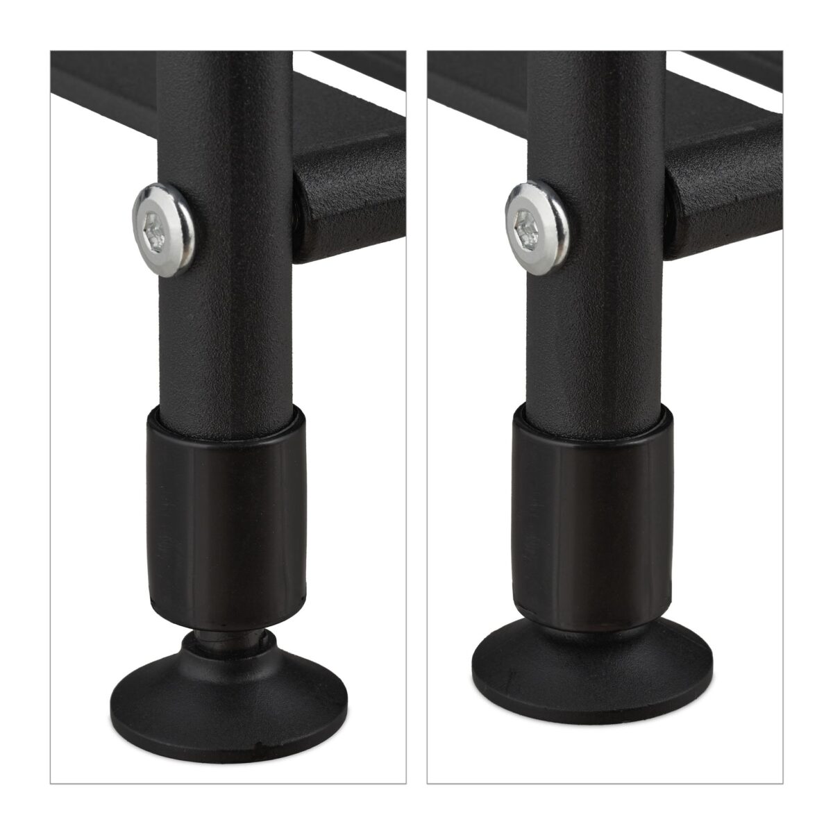 Etajera Metalica cu 5 Rafturi – Design Elegant, Fara Gaurire, pentru Baie, Bucatarie sau Living, negru, Relaxdays - imagine 4
