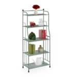 Etajera Metalica cu 5 Rafturi – Design Elegant, Fara Gaurire, pentru Baie, Bucatarie sau Living, verde, Relaxdays