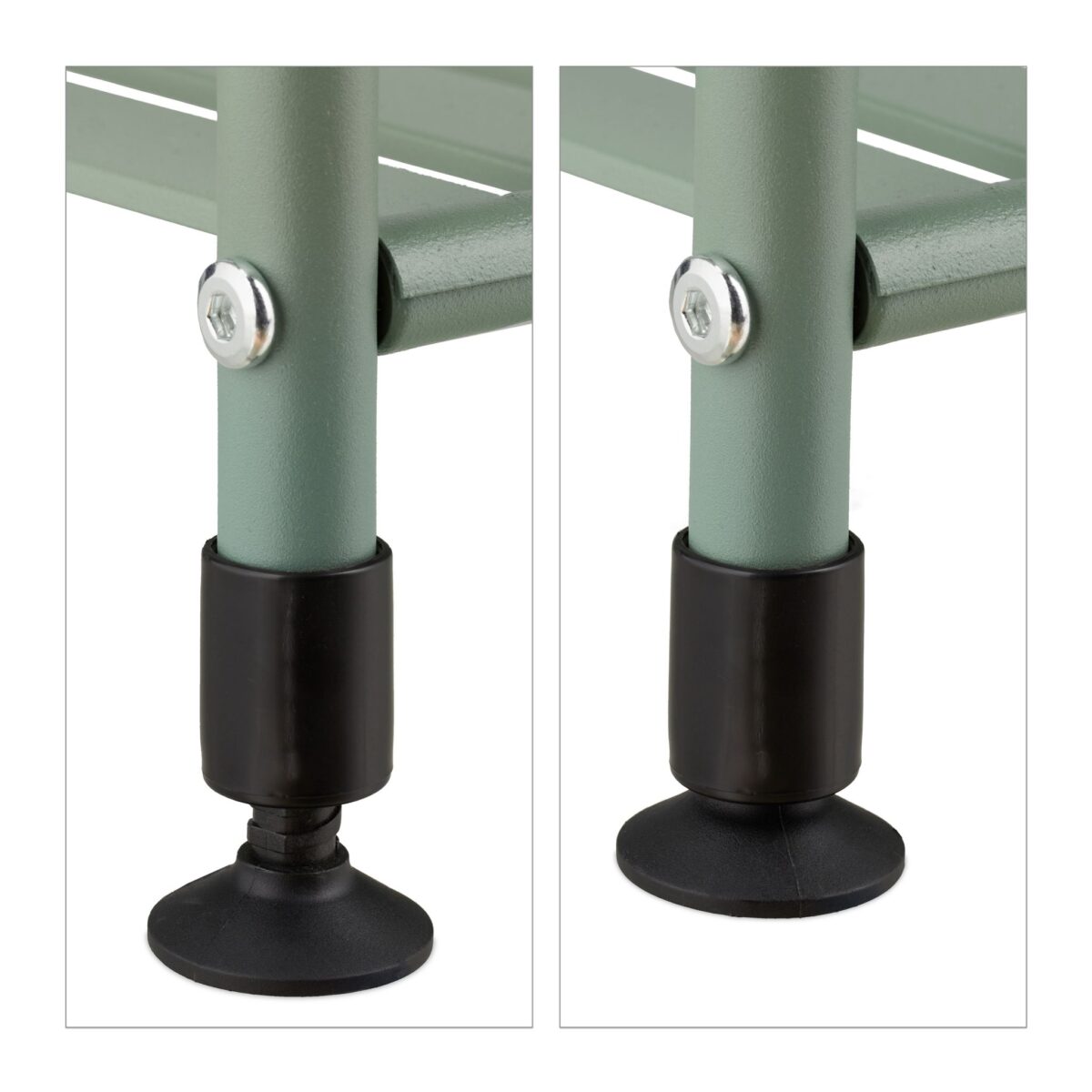 Etajera Metalica cu 5 Rafturi – Design Elegant, Fara Gaurire, pentru Baie, Bucatarie sau Living, verde, Relaxdays - imagine 4