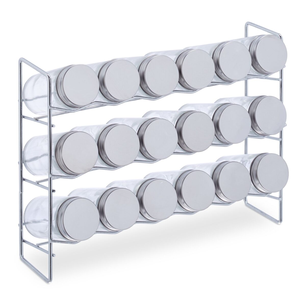 Set 18 recipiente condimente, cu suport, etichete, 22 x 29 x 9,5 cm, Relaxdays - imagine 10