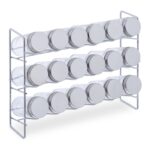Set 18 recipiente condimente, cu suport, etichete, 22 x 29 x 9,5 cm, Relaxdays - imagine 10