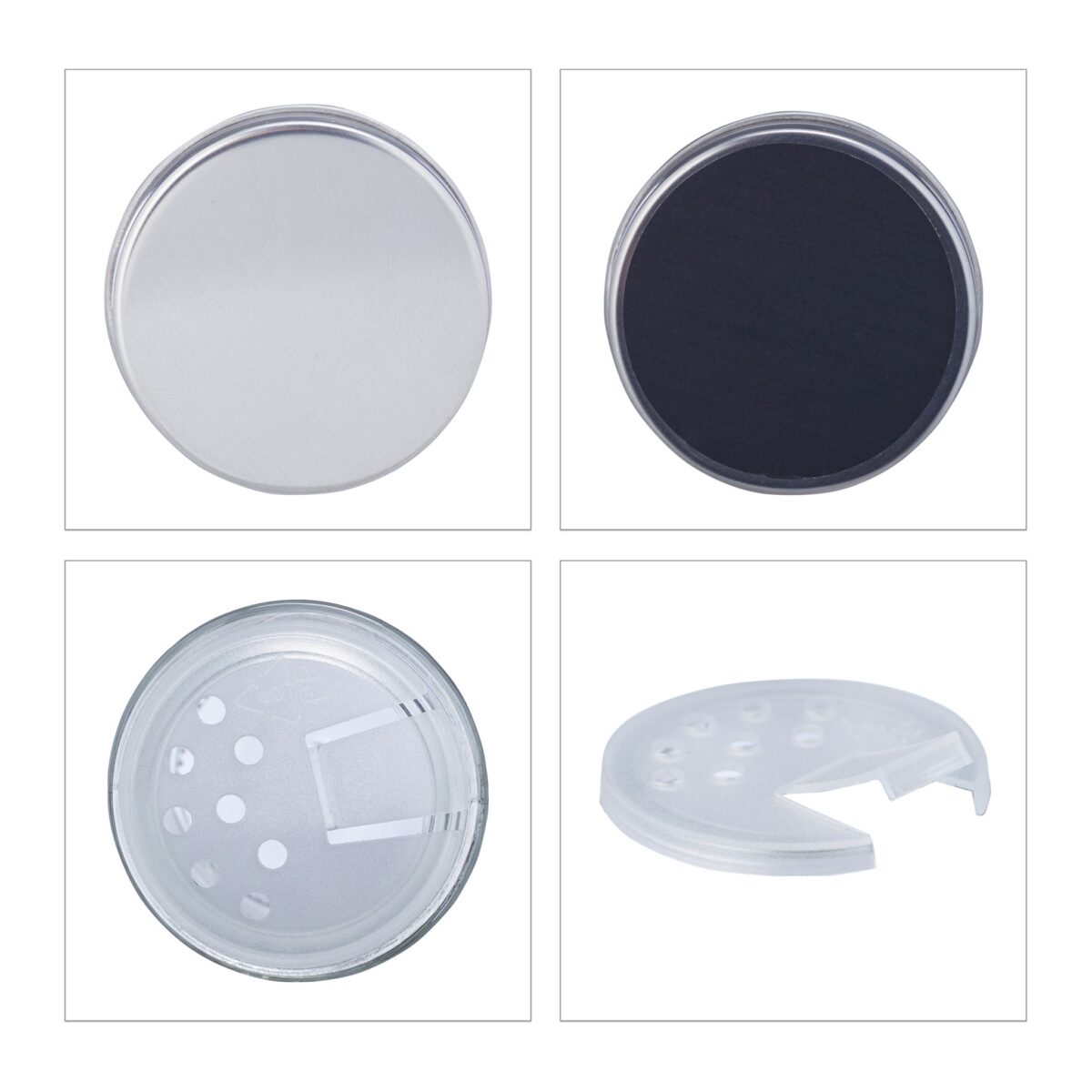 Set 18 recipiente condimente, cu suport, etichete, 22 x 29 x 9,5 cm, Relaxdays - imagine 6