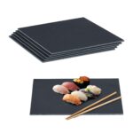 Set 6 platouri ardezie, 40 x 30 cm, Relaxdays