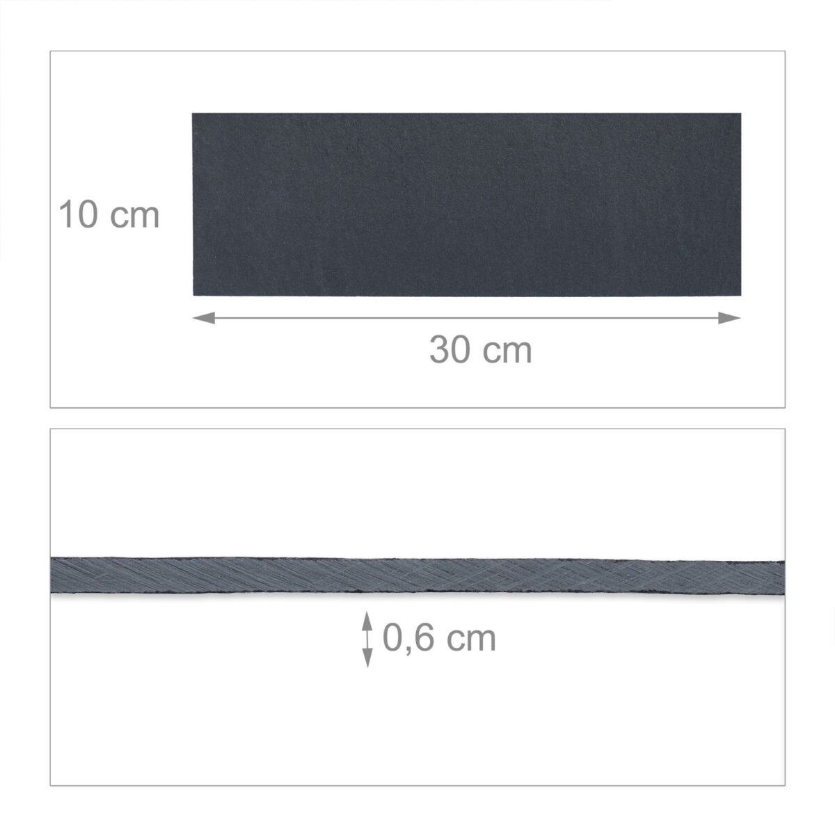 Set 6 platouri ardezie, dreptunghiulare, 30 x 10 cm, Relaxdays - imagine 4