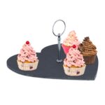 Platou servire, din ardezie, 13 x 25 x 25 cm, Relaxdays