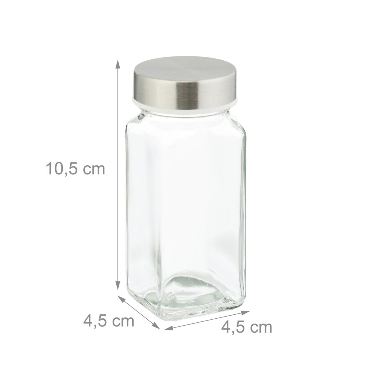 Set 24 recipiente condimente, cu suport, 25,5 x 38,5 x 12,5 cm, argintiu, Relaxdays - imagine 5