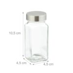 Set 24 recipiente condimente, cu suport, 25,5 x 38,5 x 12,5 cm, argintiu, Relaxdays - imagine 5