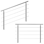 Balustradă pentru scară, oțel inoxidabil, 160cm, 4 bare, Monzana® - imagine 2