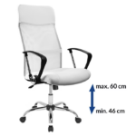 Scaun de birou Deluxe cu plasa, spatar ergonomic, alb, piele sintetica, Casaria - imagine 4