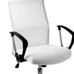 Scaun de birou Deluxe cu plasa, spatar ergonomic, alb, piele sintetica, Casaria - imagine 6