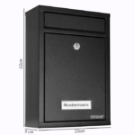 Set de 6 cutii poștale negre cu câte 2 chei fiecare, otel galvanizat, Monzana® - imagine 2