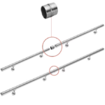 Set de 5 balustrade modulare din oțel inoxidabil 4,2x500cm, Monzana® - imagine 9