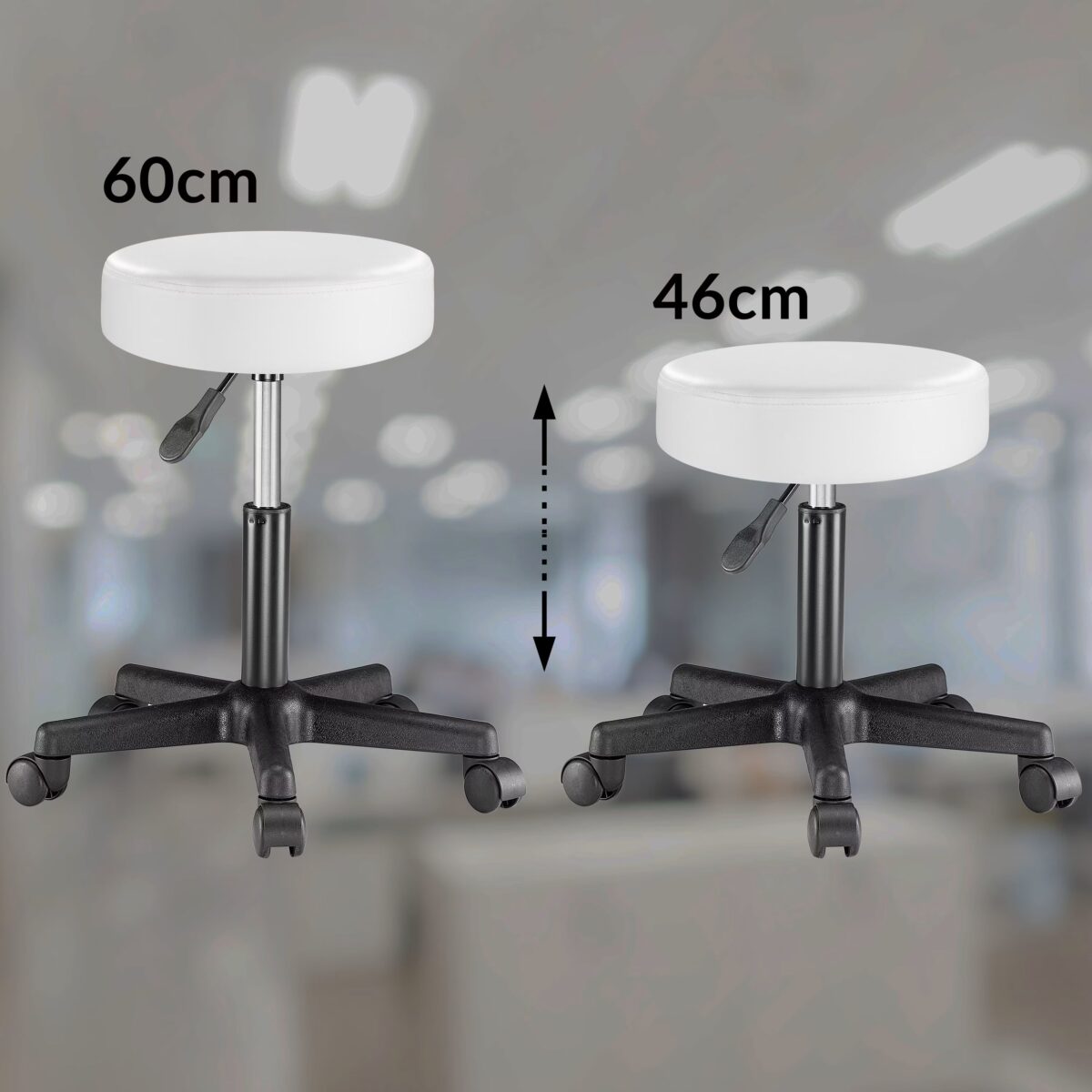 Masa de toaleta pentru machiaj cu scaun rotativ, LED, dulap, sertar si rafturi, alba, 140x90x40cm, Casaria - imagine 5