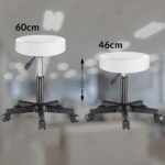 Masa de toaleta pentru machiaj cu scaun rotativ, LED, dulap, sertar si rafturi, alba, 140x90x40cm, Casaria - imagine 5