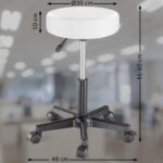 Masa de toaleta pentru machiaj cu scaun rotativ, LED, dulap, sertar si rafturi, alba, 140x90x40cm, Casaria - imagine 6