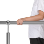 Balustradă de intrare din inox, 160cm, reglabila, Monzana® - imagine 5