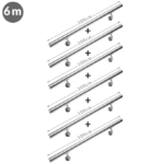 Set de 6 balustrade modulare din oțel inoxidabil 4,2x600cm, Monzana® - imagine 2