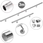 Set de 3 balustrade modulare din oțel inoxidabil 4,2x300cm, Monzana® - imagine 2