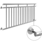 Balustradă pentru balcon in stil francez, inox, 90x225cm, Monzana® - imagine 3