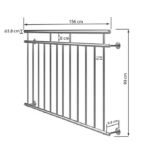 Balustradă pentru balcon in stil francez, inox, 90x156cm, Monzana® - imagine 6