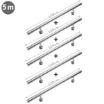 Set de 5 balustrade modulare din oțel inoxidabil 4,2x500cm, Monzana® - imagine 2