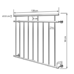 Balustradă pentru balcon in stil francez, inox, 90x128cm, Monzana® - imagine 3