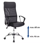 Set 2 scaune de birou Deluxe cu plasa, spatar ergonomic, negru, piele sintetica, Casaria - imagine 5