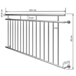 Balustradă pentru balcon in stil francez, inox, 90x225cm, Monzana® - imagine 5