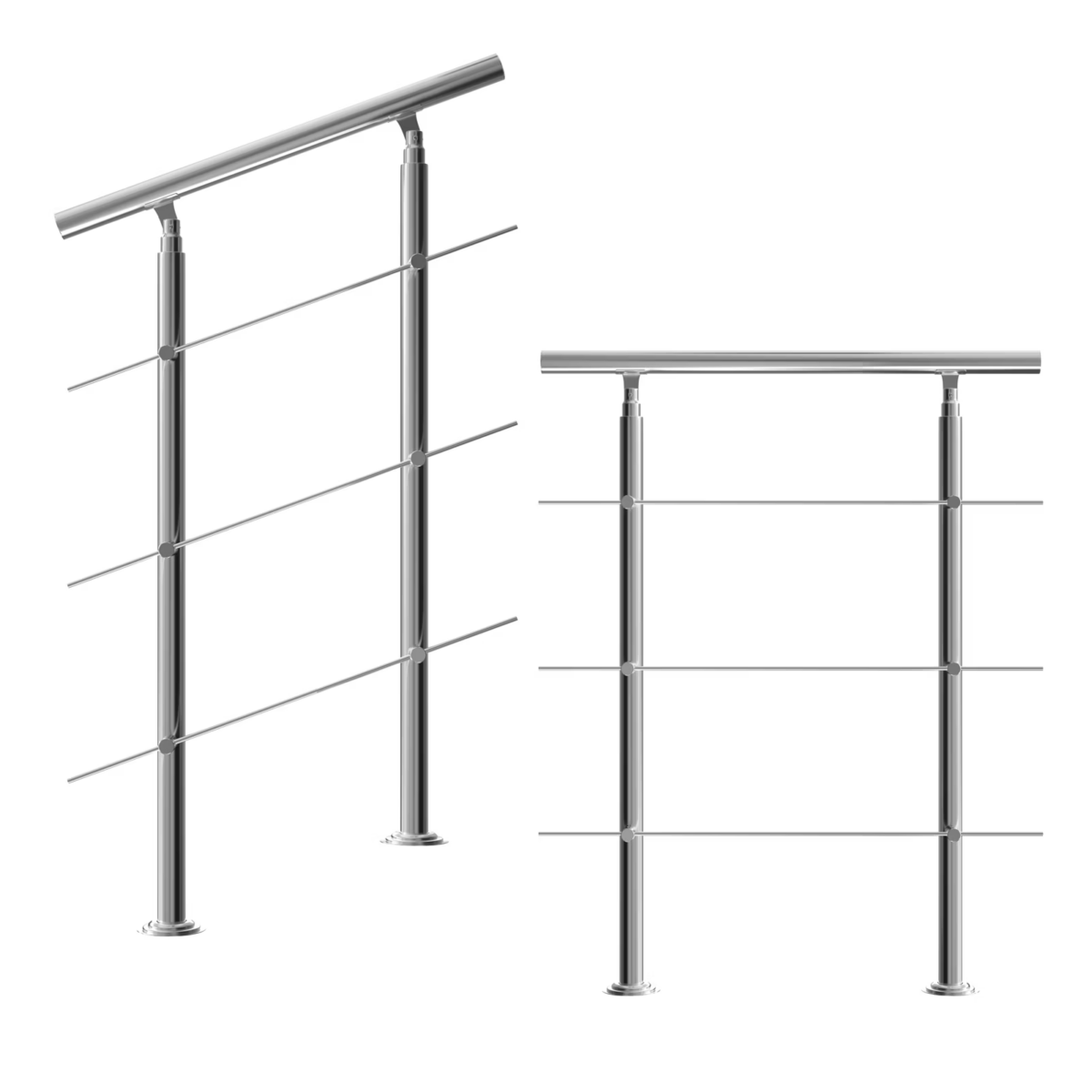 Balustradă pentru scară, oțel inoxidabil, 80cm, 3 bare, Monzana® - imagine 6