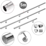 Set de 5 balustrade modulare din oțel inoxidabil 4,2x500cm, Monzana® - imagine 3