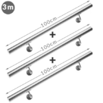 Set de 3 balustrade modulare din oțel inoxidabil 4,2x300cm, Monzana® - imagine 6