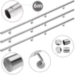 Set de 6 balustrade modulare din oțel inoxidabil 4,2x600cm, Monzana® - imagine 3