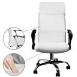 Scaun de birou Deluxe cu plasa, spatar ergonomic, alb, piele sintetica, Casaria - imagine 9