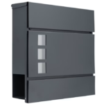 Cutie poștală cu fereastră de vizualizare si compartiment pentru ziare, inox, antracit, Monzana®