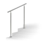 Balustradă metalică pe scări albe moderne.