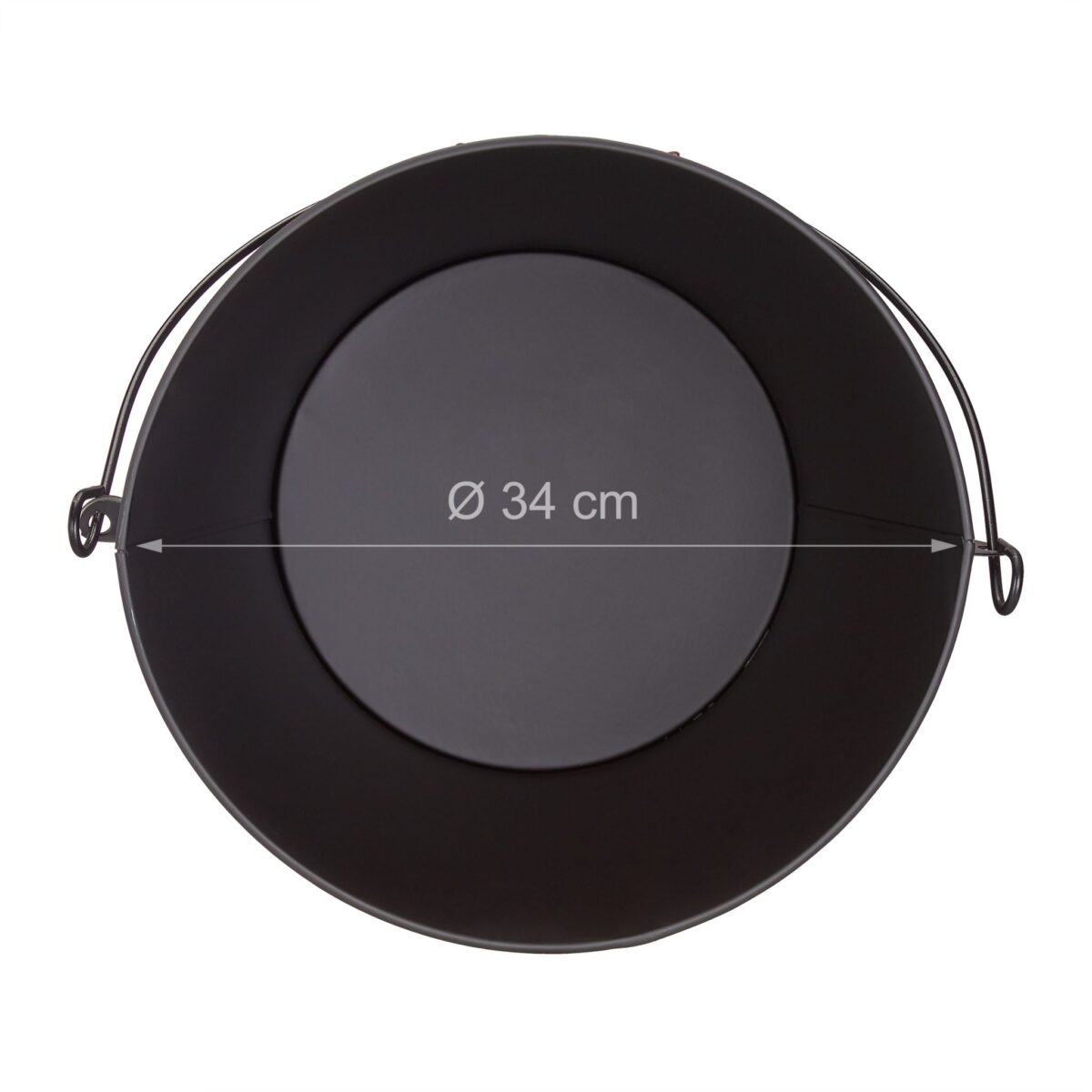 Galeata cu capac pentru cenusa, din otel, 24 L, negru, Relaxdays - imagine 3